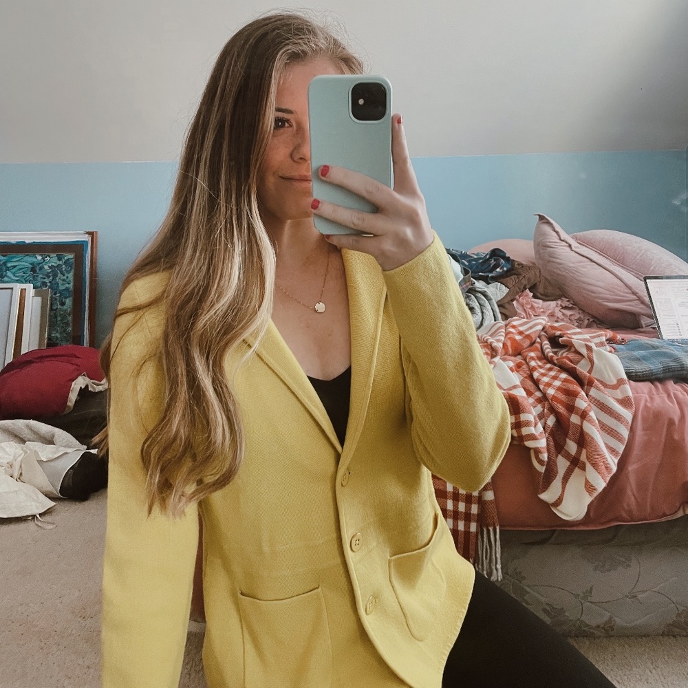 Vintage Yellow Blazer - Picture 1 of 4
